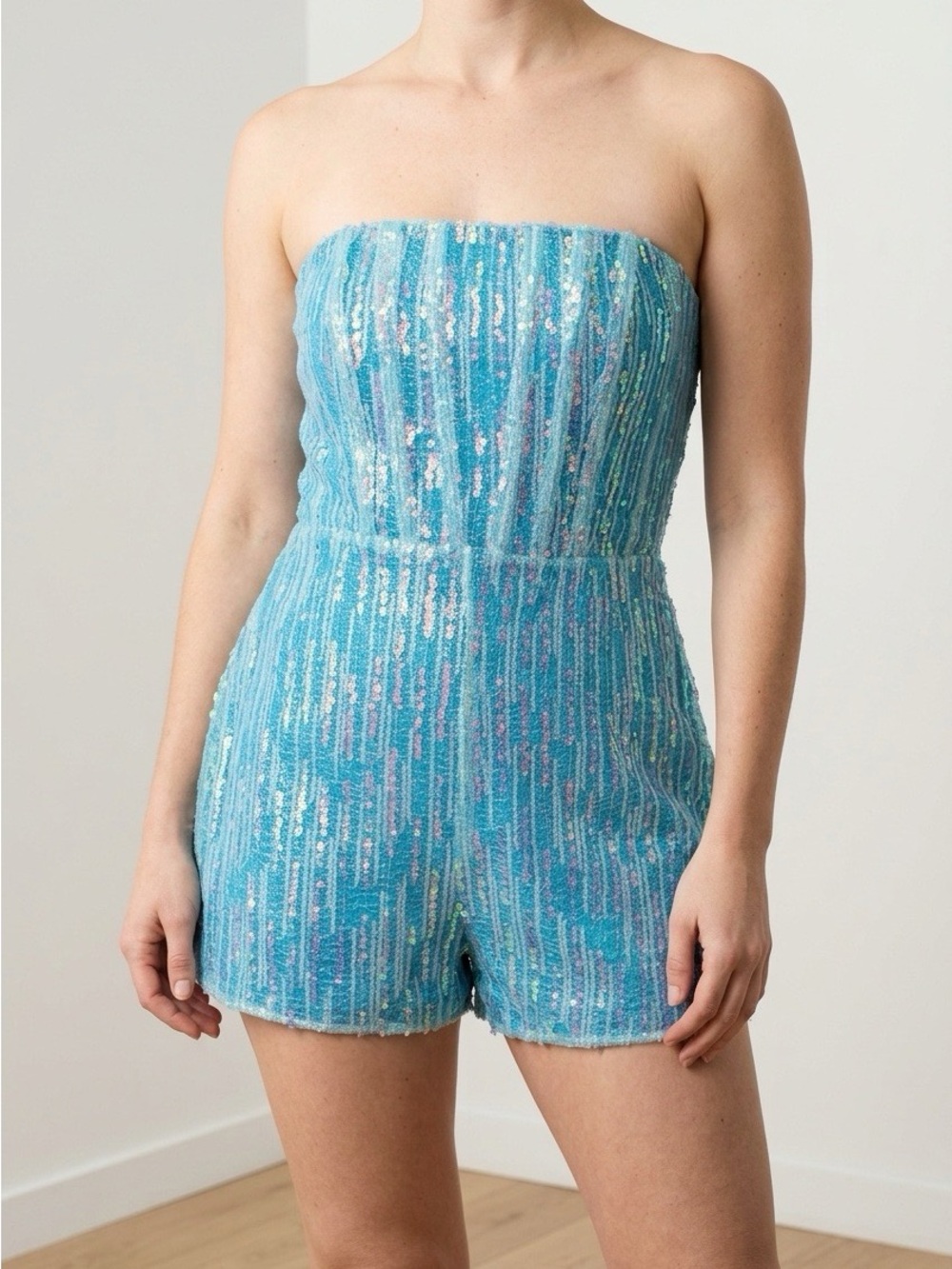 Strapless Sequin Romper